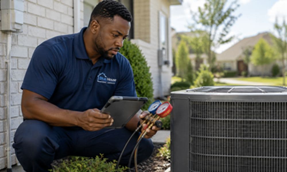 Technician doing a maintenance check